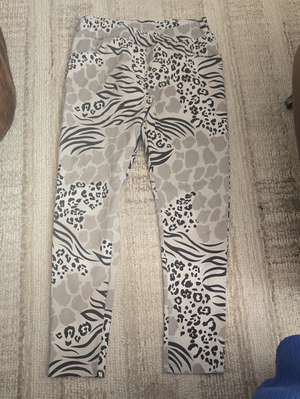 Women’s Beige and Black Animal-Print Skinny Jeans